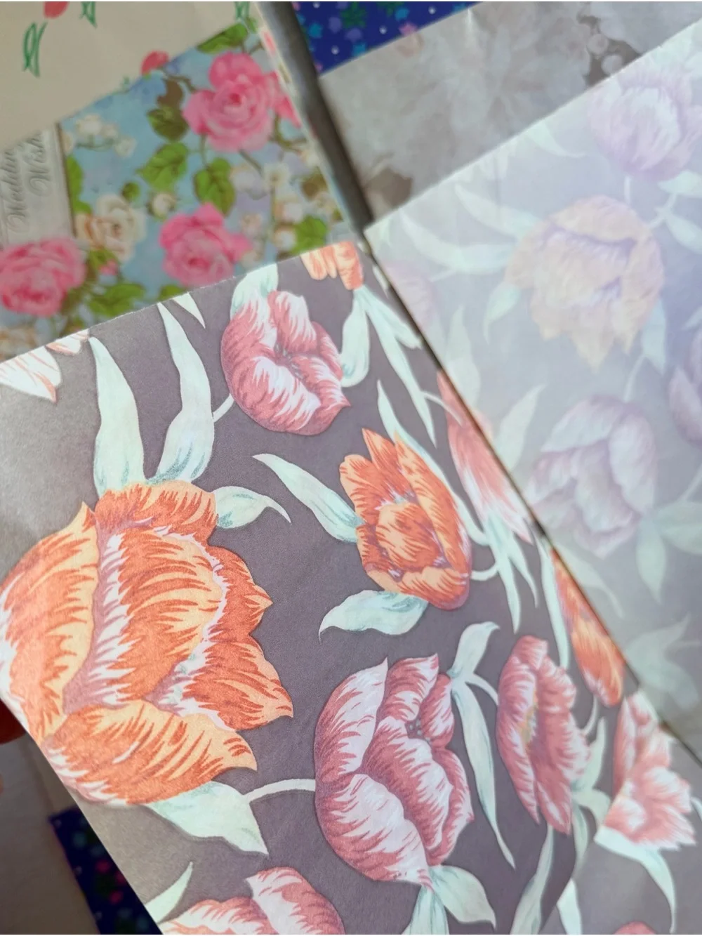 Vintage Multi-Pattern wrapping paper and tissue paper. Assortment. 1980’s